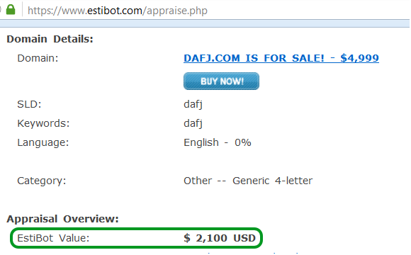 dafj.com estibot valuation